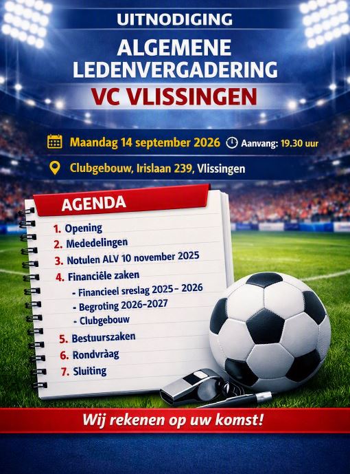 Agenda Algemene Ledenvergadering VC Vlissingen 24 September 2026