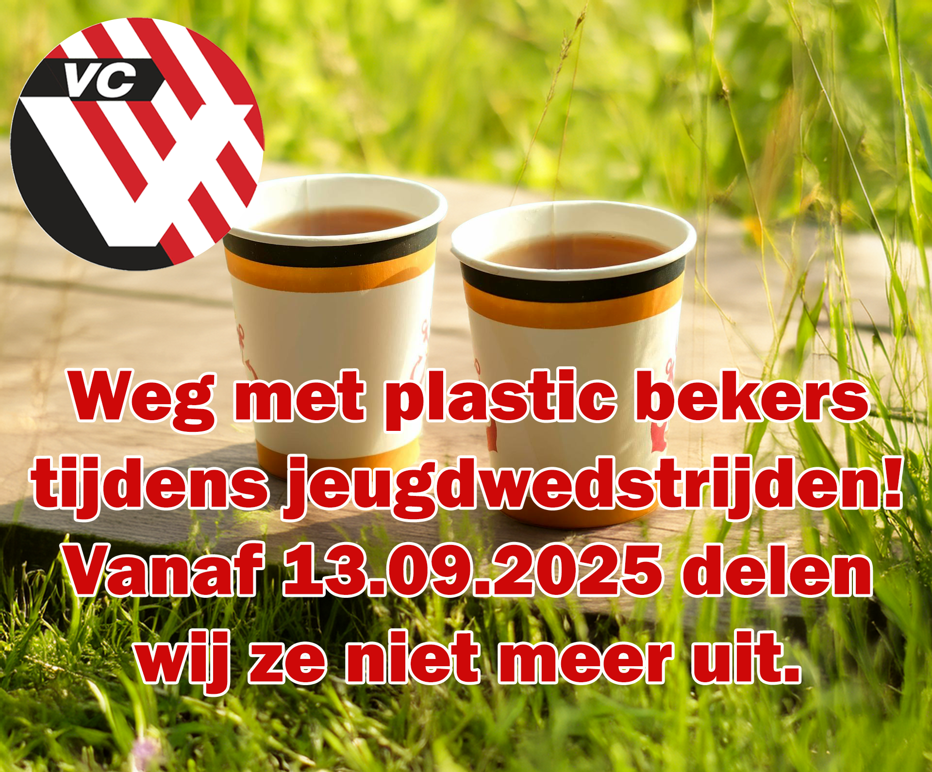 Let op: Tijdens de pauze van jeugdwedstrijden worden er geen limonade meer uitgedeeld.